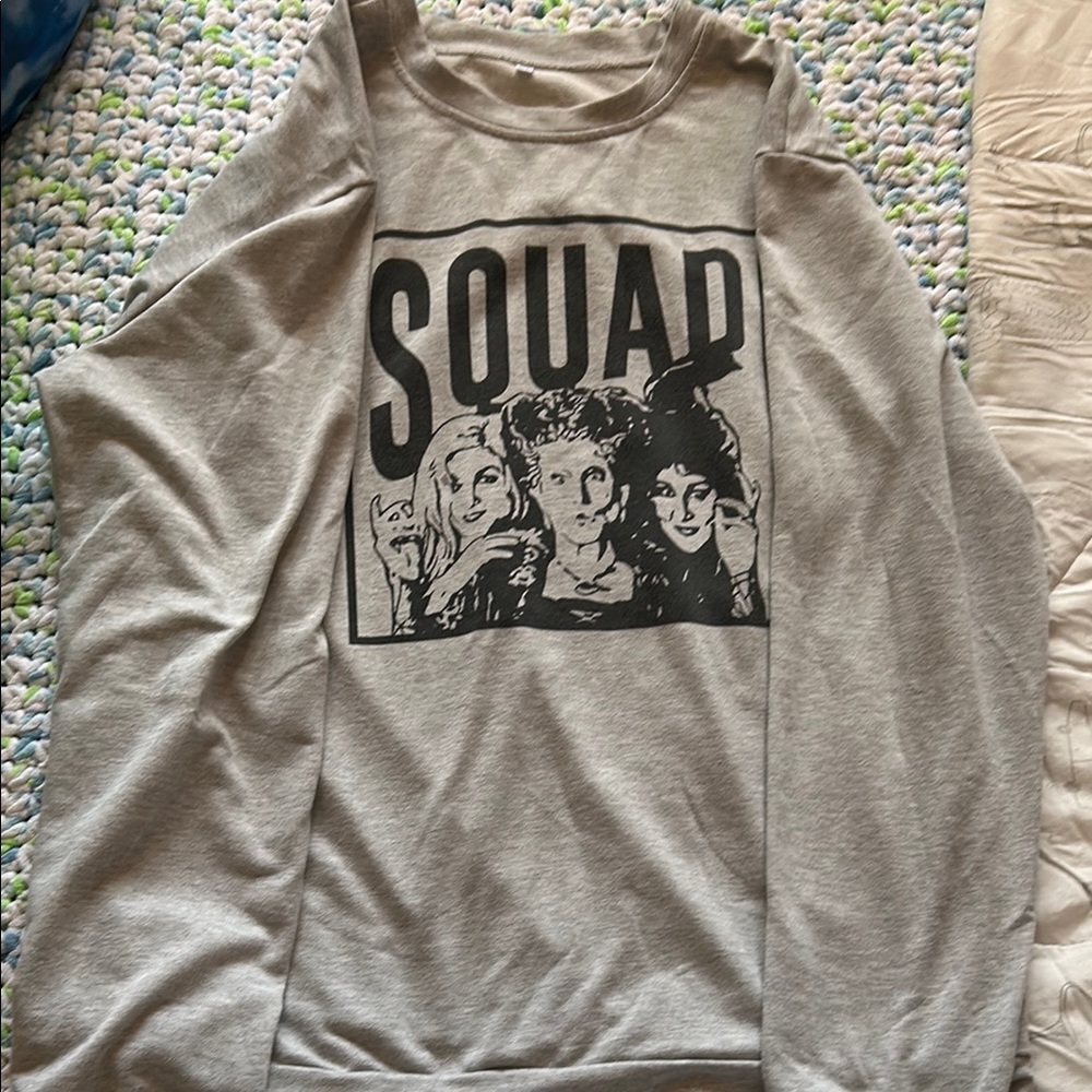 Gray Squad Graphic Sweatshirt